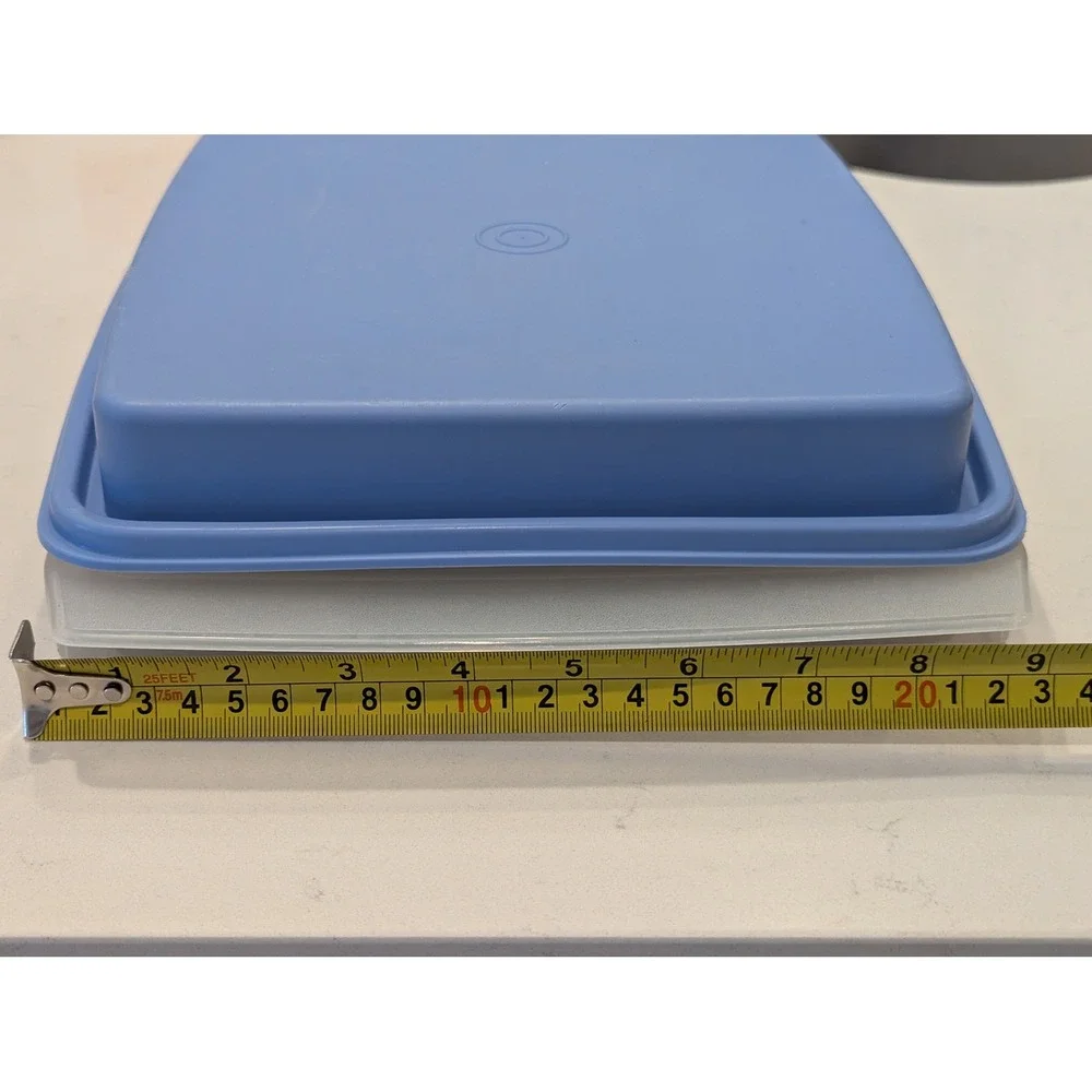 Tupperware Deviled Egg Carrier 16 Slot Blue Lid Clear Base Removable Trays 722-4